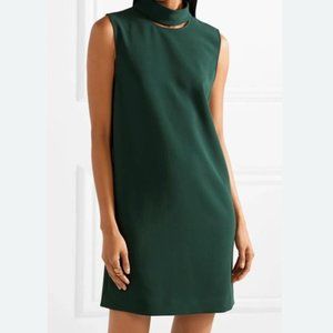 THEORY Green Jewel Tone Slit Collar Sleeveless Dress (size:00)